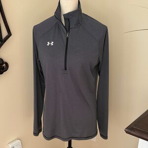 Under Armour Black and White Half-Zip Top medium